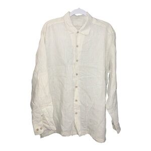+ Tommy Bahama‎ Men’s Linen Yellow Striped Long Sleeve Button Down Size XL KD1